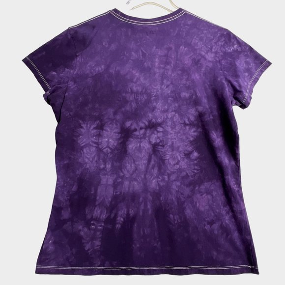 The Mountain Tie Dye T Shirt Rose Butterfly Ladybug Purple Womens XL - Picture 4 of 8
